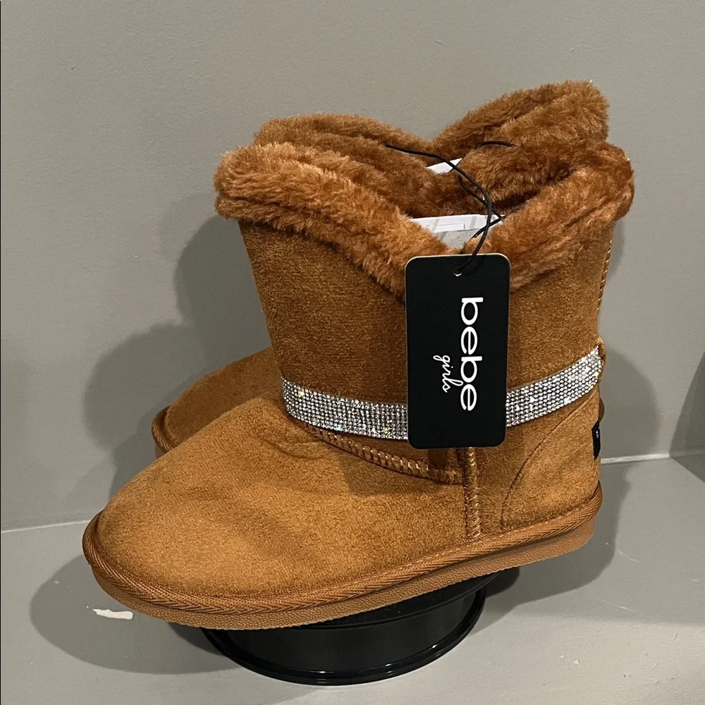 Bebe Brown Boots with Sparkling Strap